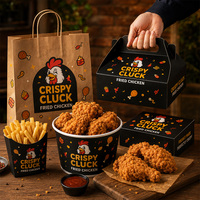 Boîtes alimentaires en papier jetables en kraft de qualité alimentaire pour ailes de poulet frites, hot-dogs, hamburgers, emballages pour la restauration rapide à emporter