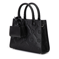 Sac à main vegan personnalisé pour femmes, petit sac à main noir unique, sac à main de luxe en cuir avec logo gravé pour femmes d'affaires