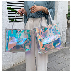 Sac de shopping holographique transparent en PVC avec poignée en PU, sac à main transparent effet gelée laser pour les trajets quotidiens, personnalisation du logo prise en charge - Product Image 6