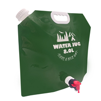 Sac à eau en plastique de qualité alimentaire de 1 gallon, poche à jus en plastique autoportante, sac à eau portable avec robinet pour extérieur