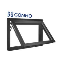 Fenêtre à battant horizontal GONHO moderne en aluminium, résistante aux intempéries, à commande automatique, avec volet pliant manuel, insonorisée, type auvent