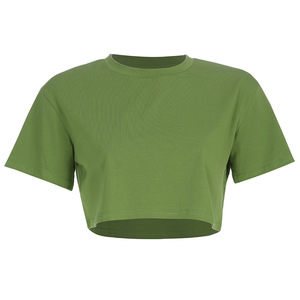 Nero Bianco O-Collo Manica Corta Crop Top <span class=keywords><strong>Donna</strong></span> Logo Personalizzato di Stampa Delle Signore Della MAGLIETTA Delle Donne Breve T-Shirt Casual - Product Image 6