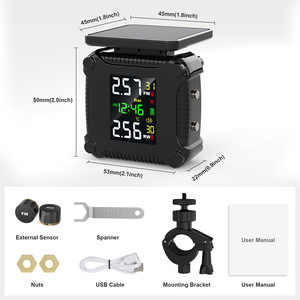 Capteur TPMS universel pour <span class=keywords><strong>moto</strong></span>, moniteur de pression des pneus sans fil à énergie solaire, affichage en temps réel de haute précision - Product Image 4