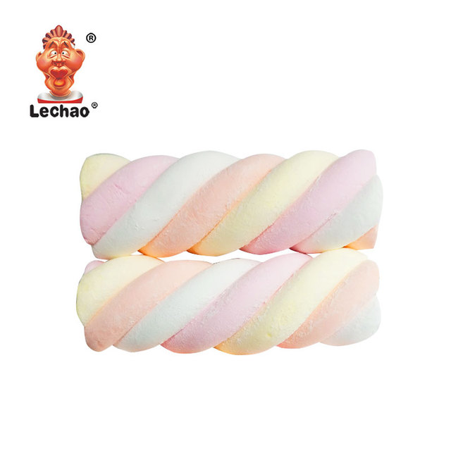 Colorful Twists Shape Marshmallow Bulk Candy Mixed Color Halal Sweet Marshmallow