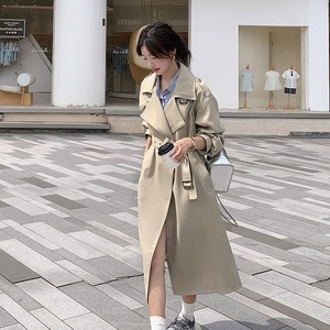 Nuovo <span class=keywords><strong>Trench</strong></span> da <span class=keywords><strong>Donna</strong></span> Primavera 2026 all'ingrosso, con cintura, revers a revers, spalline, pettorina antipioggia, lunghezza midi, beige, classico, elegante, vestibilità ampia - Product Image 4