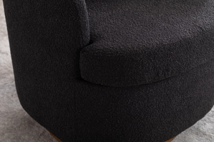 Modern Oversized Swivel <b>Armchair</b> Soft Fabric Accent Chair Wood Base for Living Room Apartment <b>Dining</b> Hotel Villa Bar Use - Product Image 6