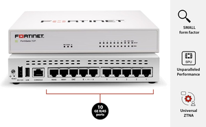 ไฟร์วอลล์ FortiGate-70F FG-70F - พอร์ตภายใน RJ45 7 ช่อง, พอร์ต WAN 2 ช่อง (เฉพาะตัวเครื่อง ไม่รวมการสมัครสมาชิก) FG-70F - Product Image 2
