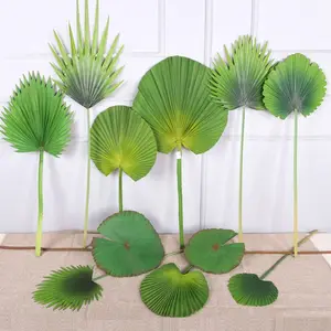 2023 Hot Sale Artificial Green Plant Artificial Fan Sunflower Leaf Artificial Palm Leaf