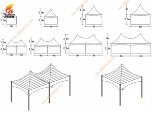 Tùy chỉnh 3m x 3m 4m x 4m tiệc cưới Lều sang trọng khung nhôm tổ chức sự kiện Đảng gấp chùa lều - Product Image 5