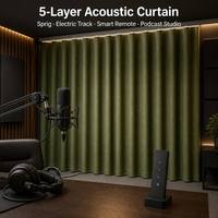 Rideau Acoustique Motorisé INNOVASIA à 5 Couches avec Télécommande Intelligente, Rideau Absorbant le Son pour Studio de Podcast, Taille Personnalisée