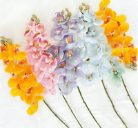 Jarrey Premium 9 Tangkai Anggrek Phalaenopsis Buatan Real Touch, Dekorasi Rumah, Pernikahan, Natal, Lemari TV, Modern, Seperti Asli
