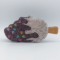 Sac de soirée de luxe en forme de bâtonnet de glace avec diamants, sac à bandoulière en strass, sacs de créateur, mini pochettes de soirée et de mariage