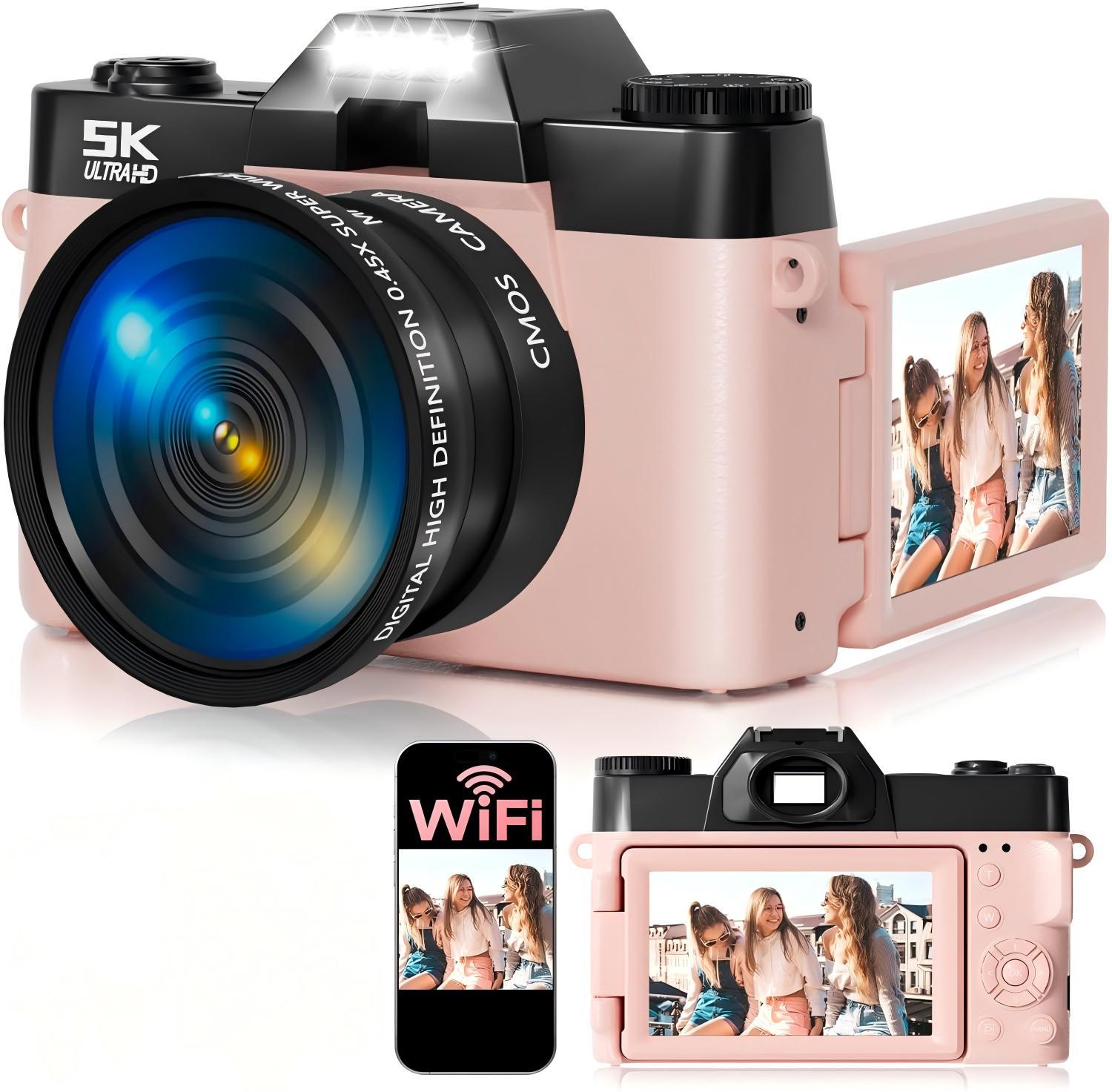 <strong>2026</strong> 5K Wifi <strong>Digital</strong> Video <strong>Camera</strong> 5K <strong>Camera</strong> 64MP High-definition Image 3-inch 270&deg; Rotating Screen 50x <strong>Digital</strong> Zoom <strong>Camera</strong>