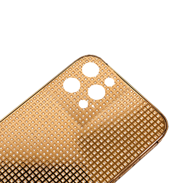 Stainless Steel Gold-plated Full Drill Zircon Frame Shockproof Cover Hard Protect Mobile Phone Housing for iPhone Series