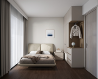 Ensemble de chambre à coucher inclinable en bois écologique au design moderne avec un grand espace de rangement, taille personnalisable et garantie de 10 ans pour différentes chambres