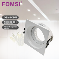 Support de Downlight Carré LED FOMSI Blanc Noir à Angle Réglable pour Ampoules LED MR16, Boîtier de Lampe LED, Cadre de Spot LED GU10 MR16