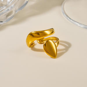 À la mode Double couche en acier inoxydable plaqué sous vide bague bijoux de luxe Design ouvert bague pour femme pour cadeau de fiançailles de mariage - Product Image 6