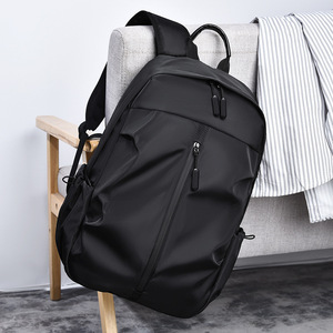 Men's Casual <b>Large</b> Capacity <b>Backpack</b> 14 Inches Laptop Bag Business Travel Student <b>School</b> Bag Solid Color Black Blue Gray - Product Image 2