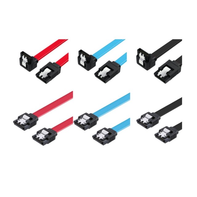 4 Colors 40CM SATA III 6Gbps Right Angle Braid Data Cable 7 Pin Female Female Locking Latch 2.5 SSD 3.5 HDD 5A Fast Charging