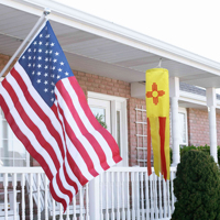 Drapeau du Nouveau-Mexique en forme de manche à vent, 40 pouces, en polyester personnalisé, pour les fêtes et festivals des États américains, guirlande décorative extérieure pour jardin