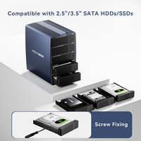 Boîtier RAID SATA 3.5'' pour 5 baies USB 3.2 Gen2 20 Gbit/s en aluminium sans outil 5x30 To avec mise en veille automatique en 10 min EC5Pro