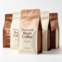 Bolsa de Fondo Cuadrado Reciclable para Empaque de Granos de Café Ecológicos al por Mayor, Bolsa con Cierre de Fondo Plano de 200g, 500g, 1kg