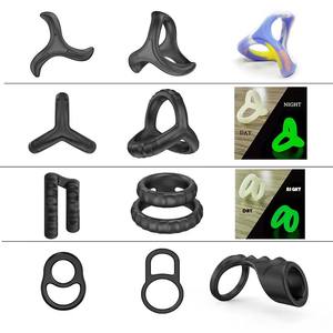 Anillos <span class=keywords><strong>de</strong></span> pene <span class=keywords><strong>de</strong></span> silicona médica elásticos en forma <span class=keywords><strong>de</strong></span> 5, Juguetes sexuales para adultos que mejoran la erección <span class=keywords><strong>de</strong></span> larga duración con función <span class=keywords><strong>de</strong></span> eyaculación retardante - Product Image 2