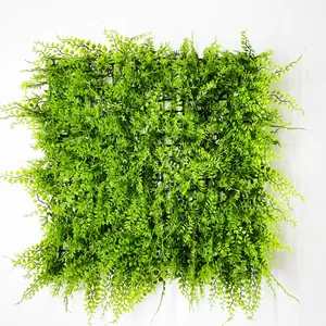 Artificial Fern Wall Garden Green Grass Wall Boxwood Panel For Backdrop Decor Plastic Artificial Plants Grass Wall