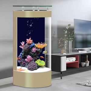 Acquario Semicircolare Ecologico per Pesci Rossi, Piccolo Acquario in Vetro da Terra per Casa, Vasca per Pesci di Medie Dimensioni - Product Image 2