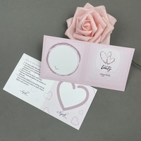 Carte de remerciement en papier rose pliée au centre, personnalisée en usine, avec conception gratuite, pour les petites entreprises