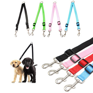 Doppio guinzaglio per cani forte accoppiatore regolabile in Nylon a forma di V colorato a due vie <span class=keywords><strong>2</strong></span> cani guinzaglio per animali domestici a sgancio rapido pizzo personalizzato - Product Image 2