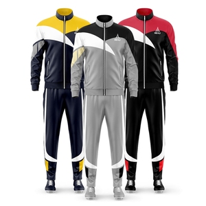 Ensembles de survêtements de football pour hommes personnalisés, uniformes d'entraînement de football vierges, vestes, survêtement de football en polyester à fermeture éclair avec logo personnalisé - Product Image 4
