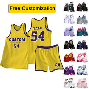 कस्टम लोगो पैटर्न और संख्या बास्केटबॉल वर्दी पुरुषों के बच्चों के लिए आकर्षक त्वरित सुखाने वाली बास्केटबॉल टिकाऊ जर्सी - Product Image 1