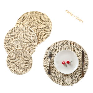 Manteles individuales de mesa de comedor tejidos redondos promocionales reciclables naturales Mantel individual de mesa de comedor para <span class=keywords><strong>restaurante</strong></span> - Product Image 1