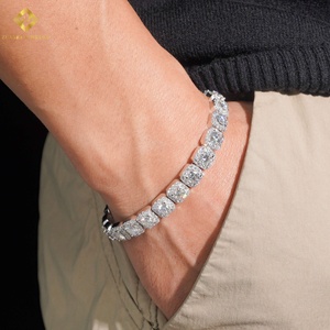 ZUANFA 925 Sterling Silver Cushion Square Halo Moissanite Tennis Bracelet VVS DEF Lab Grown Moissan <b>Iced</b> <b>Out</b> Sugar Cube Bracelet - Product Image 4