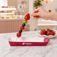 Boîte en carton blanc de qualité alimentaire, impression personnalisée, plateau à hot-dogs monobloc, résistant à la graisse, haute résistance