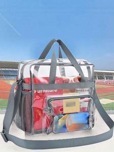 Sac de toilette de voyage transparent en PVC portable avec fermeture éclair, organiseur de cosmétiques imperméable, sac à main - Product Image 5