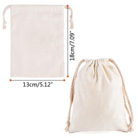 Sac d'emballage écologique en coton recyclé avec cordon de serrage, marque Lihuida, idéal pour vêtements bio, cadeaux et artisanat – Vente en gros