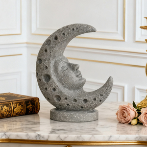 Sculpture d'art <span class=keywords><strong>Luna</strong></span> Face, décoration moderne pour la maison, figurine de <span class=keywords><strong>visage</strong></span> de lune croissante, accessoires de décoration intérieure - Product Image 2