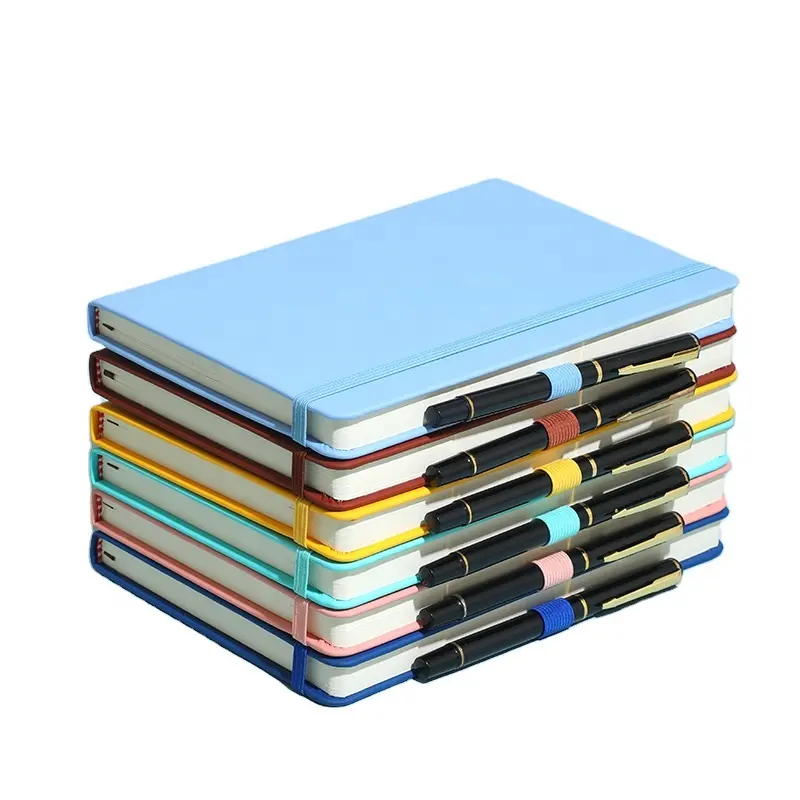 Groothandel A5 Pu Lederen Linnen Notebook Hardcover Gelijnd Zakelijke Harde Kaft Notebook Journal Planner Aanpasbare Notebooks