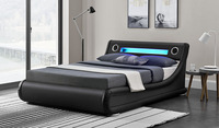 Willsoon Modernes Design Prächtiges Lederbett mit Stauraum, LED-Beleuchtung und Sanfter Musik – Großhandel für den Heimgebrauch