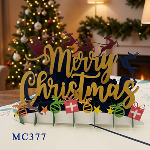 Tarjeta Pop-up 3D Hecha a Mano con Diseño Personalizado, Hermosa Tarjeta de Navidad, Regalo Artesanal de Papel Hecho a Mano en Vietnam - Product Image 1