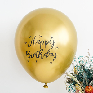 Palloncini Decorativi per Feste di <span class=keywords><strong>Compleanno</strong></span> e Ringraziamento da 12 Pollici, Confezione da <span class=keywords><strong>20</strong></span> Pezzi in Lattice Spesso con Stampa 'Happy Birthday' Metallizzata - Product Image 4