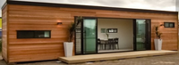 Matériaux de construction durables, maison intelligente modulaire de luxe à faible coût, conteneur, une chambre, moderne, verre, bois, hôtel, studio