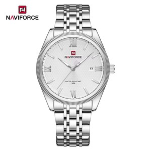 นาฬิกาควอตซ์เรืองแสง NAVIFORCE 9282 รุ่นใหม่สำหรับผู้ชาย แฟชั่นเรียบง่าย คุณภาพสูง กันน้ำ 3ATM สายสแตนเลส - Product Image 2