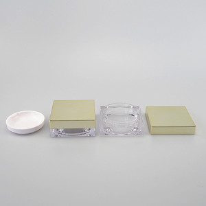30g customized golden cap plastic loose powder square jar