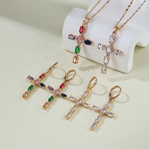 ชุดเครื่องประดับแฟชั่นขายส่ง Bijouterie Joyeria Bisuterias Oro ต่างหูและสร้อยคอสำหรับผู้หญิง - Product Image 1