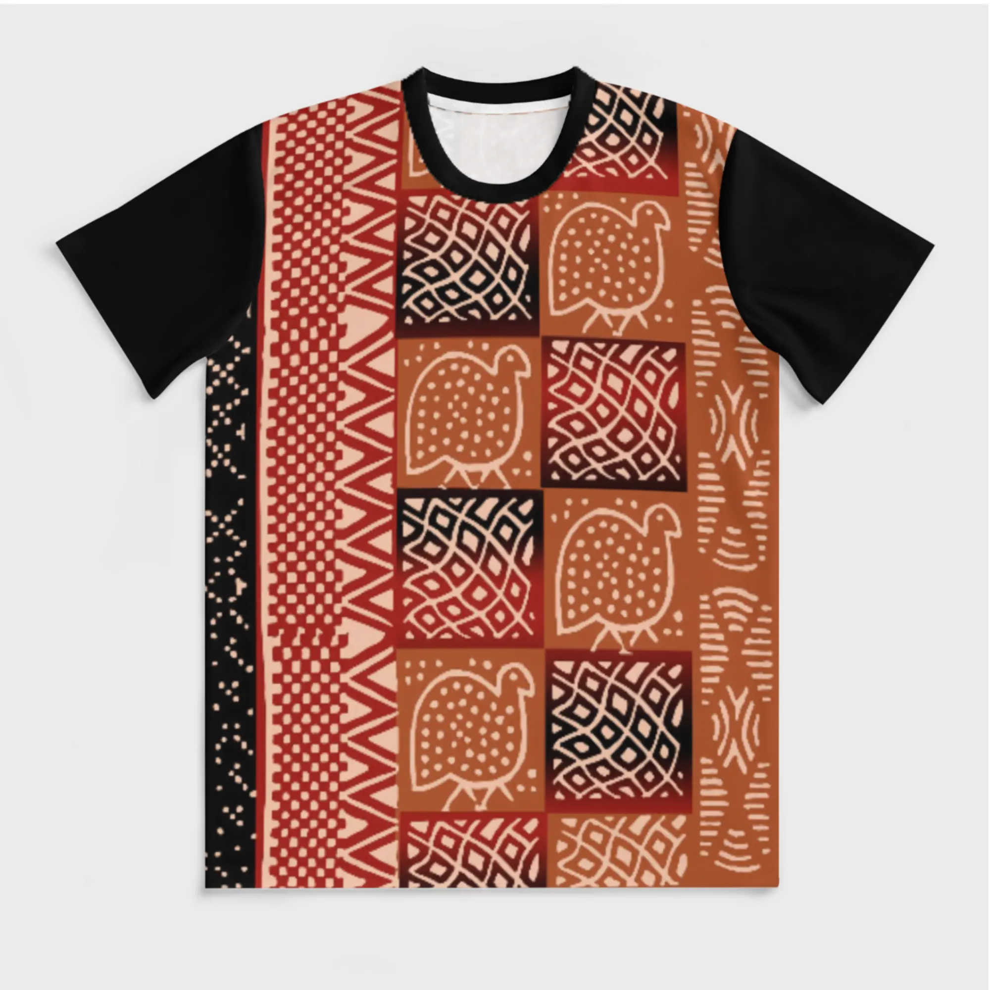 New Wholesale Custom Aboriginal Papua New Guinea Native Tribal Print Mens Oversized T Shirts Motuan Tattoo Design T-Shirts Tee