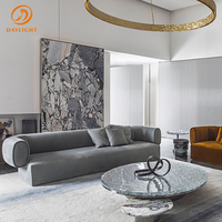 Luxuriöses Beige Echtleder-Sofa-Set Quadratische Kissen Anpassbares Italienisches Light-Luxury-Design für Moderne Wohnzimmermöbel