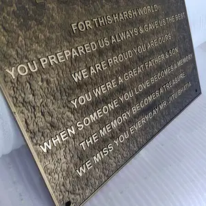 Nhà Sản Xuất Tùy Chỉnh Bronze Headstone Đồng Tưởng Niệm Mảng Bám Mộ Mảng Các Nhà Sản Xuất